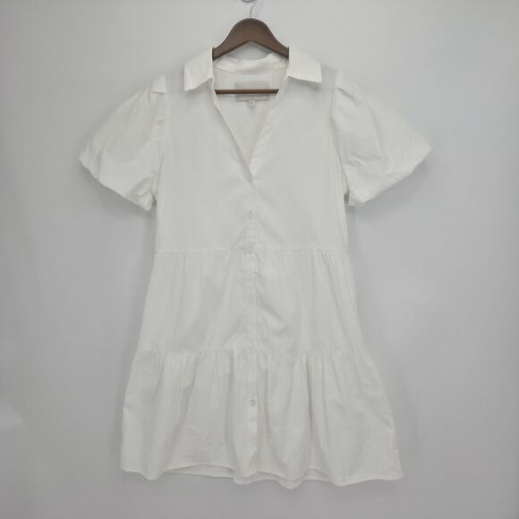 Brochu Walker Womens The Havana Mini Dress Tiered Button Front Ivory Size XS - Picture 3 of 7